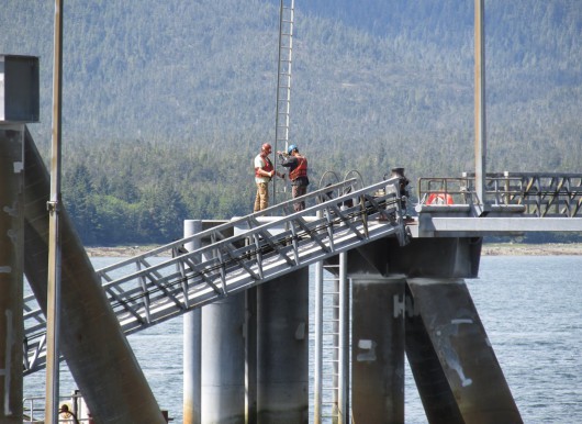 Initial repair work on Ketchikan’s downtown Berth 3 is complete. Photo by Leila Kheiry