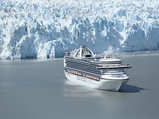 The 3,092-passenger Emerald Princess in Alaska's Glacier Bay National Park