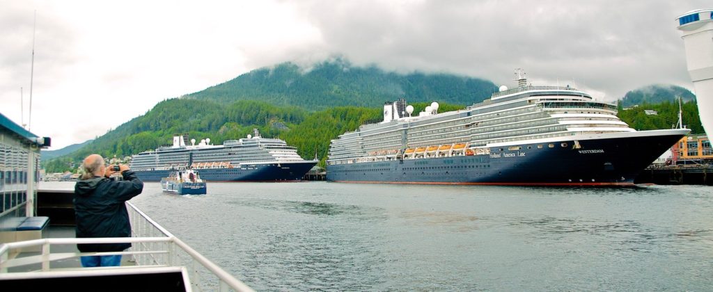 Westerdam and Volendam docked in Ketchikan