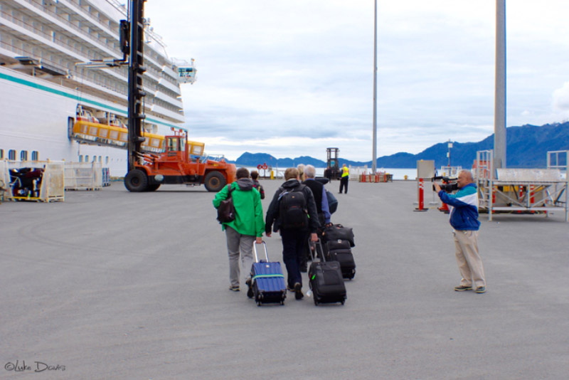 Passengers board the Crystal Serenity