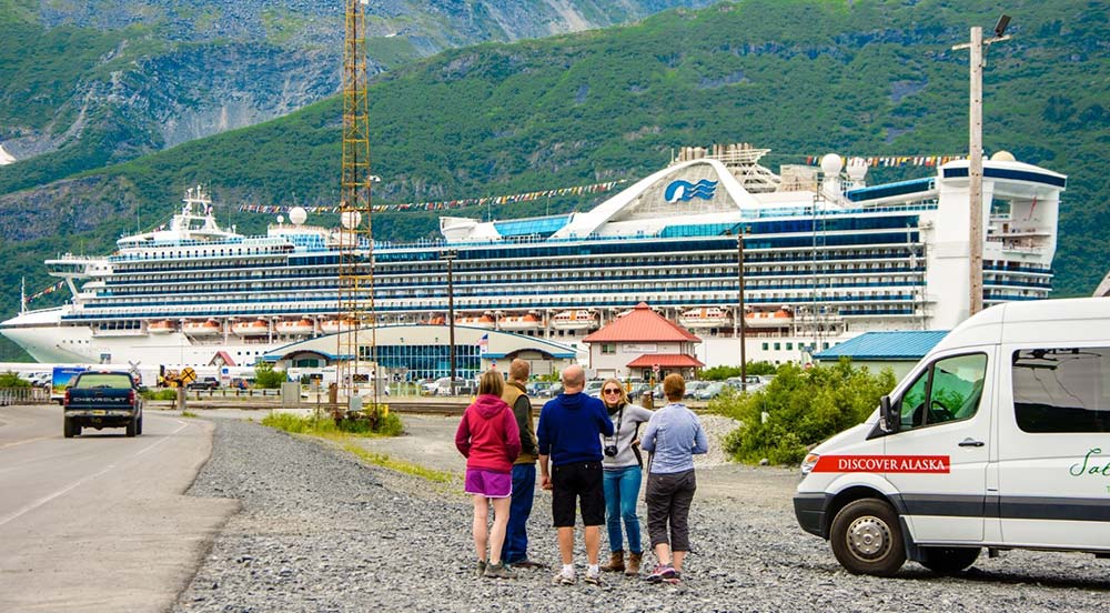Princess cruise ship in Whittier Alaska