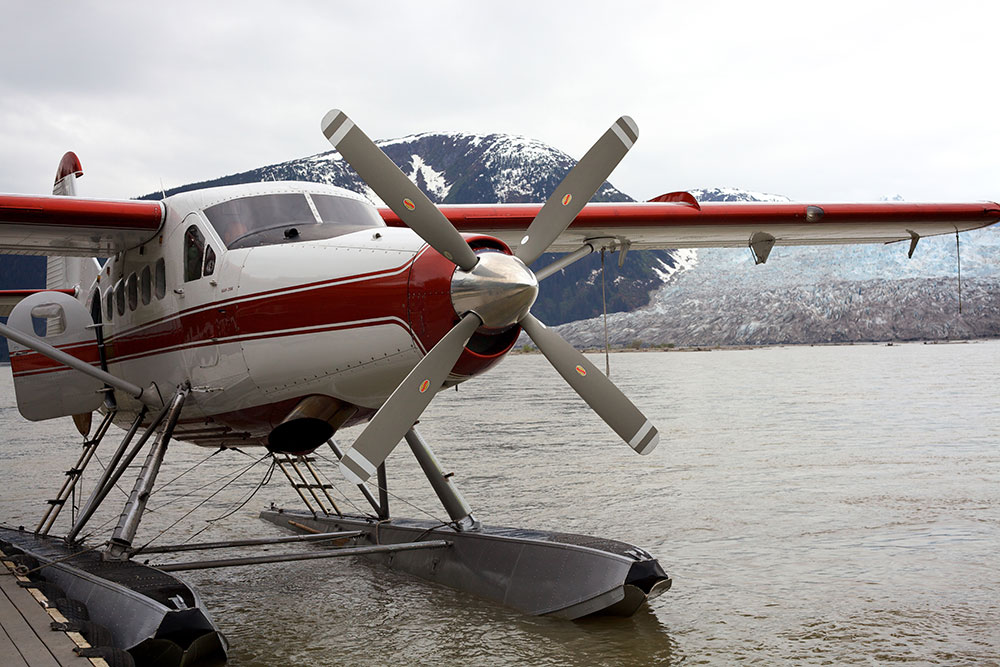 Floatplane. Juneau, Alaska near glacier.