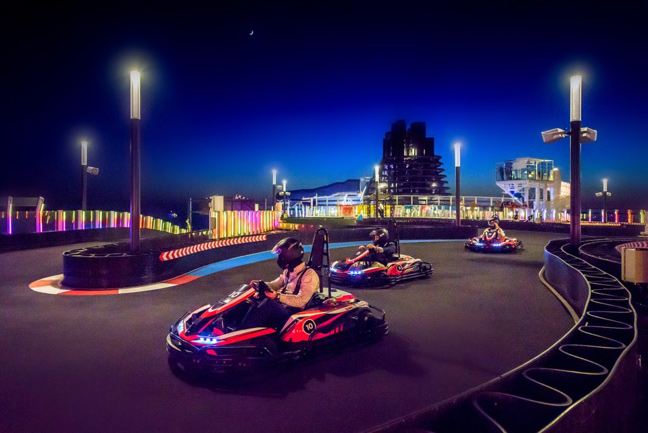 go karts at night